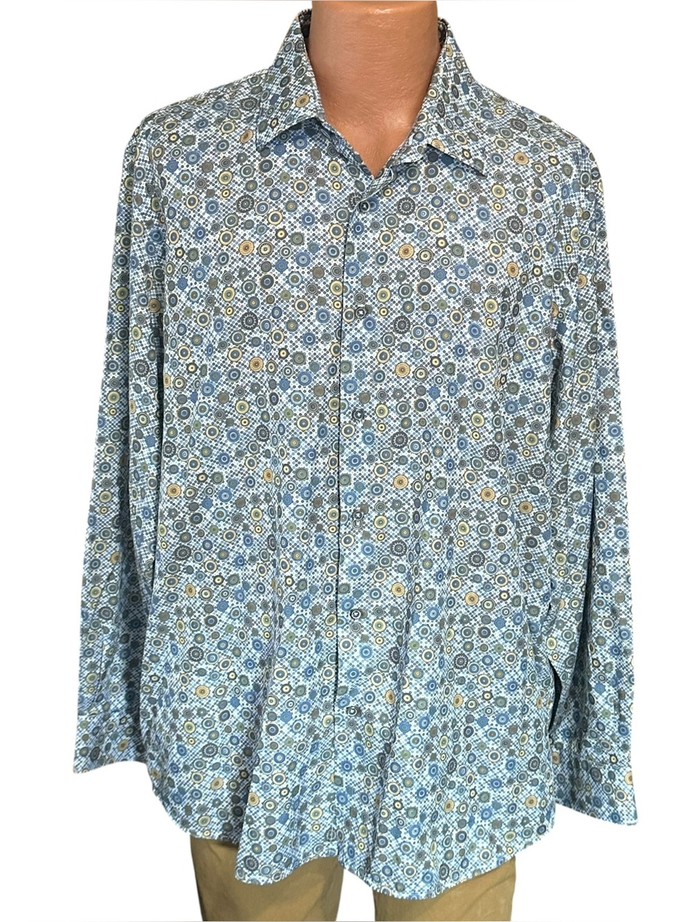 Paul Fredrick Performance Stretch Circle Casual Shirt Sz XLT